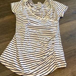 Black and white maternity nursing shirt